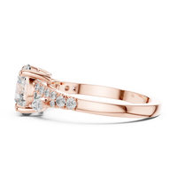 Round Solitaire Marquise Accent Engagement Ring