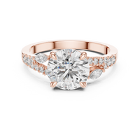 Round Solitaire Marquise Accent Engagement Ring