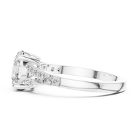 Round Solitaire Marquise Accent Engagement Ring