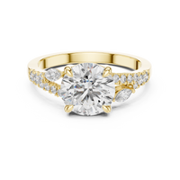 Round Solitaire Marquise Accent Engagement Ring