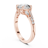 Round Solitaire Marquise Accent Engagement Ring