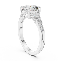 Round Solitaire Marquise Accent Engagement Ring
