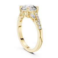 Round Solitaire Marquise Accent Engagement Ring