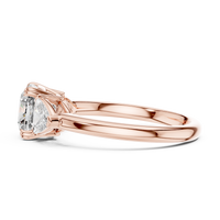 Cushion Three-Stone Trillion Engagement Ring