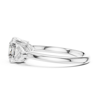 Cushion Three-Stone Trillion Engagement Ring