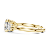 Cushion Three-Stone Trillion Engagement Ring