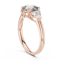 Cushion Three-Stone Trillion Engagement Ring