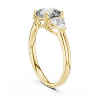 Cushion Three-Stone Trillion Engagement Ring