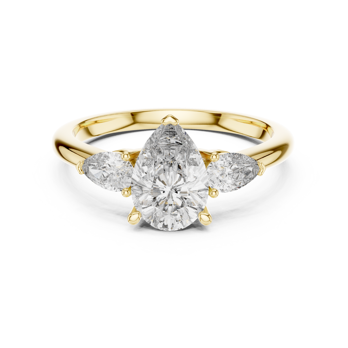 Pear Three-Stone Engagement Ring
