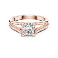 Princess Cut Split Shank Solitaire Engagement Ring