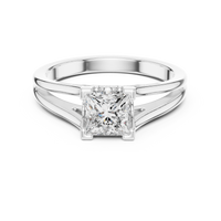 Princess Cut Split Shank Solitaire Engagement Ring