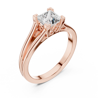 Princess Cut Split Shank Solitaire Engagement Ring