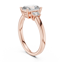 Radiant Three-Stone Emerald Side Stone Engagement Ring