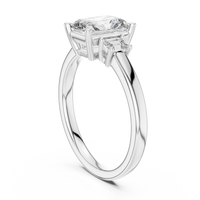 Radiant Three-Stone Emerald Side Stone Engagement Ring