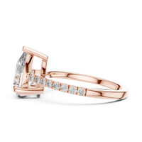Pear Cut Solitaire Pave Engagement Ring