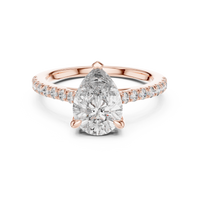 Pear Cut Solitaire Pave Engagement Ring