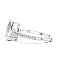 Pear Cut Solitaire Pave Engagement Ring