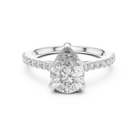 Pear Cut Solitaire Pave Engagement Ring