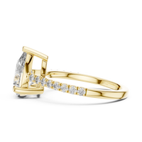 Pear Cut Solitaire Pave Engagement Ring