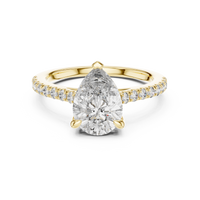 Pear Cut Solitaire Pave Engagement Ring