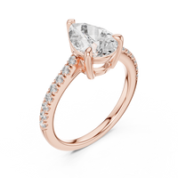 Pear Cut Solitaire Pave Engagement Ring