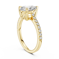 Pear Cut Solitaire Pave Engagement Ring