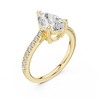 Pear Cut Solitaire Pave Engagement Ring