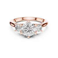 Round Three-Stone Solitaire Engagement Ring