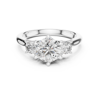 Round Three-Stone Solitaire Engagement Ring