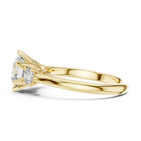 Round Three-Stone Solitaire Engagement Ring