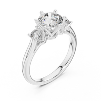 Round Three-Stone Solitaire Engagement Ring