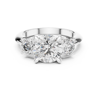 Round Three-Stone Classic Solitaire Engagement Ring