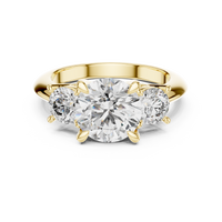 Round Three-Stone Classic Solitaire Engagement Ring