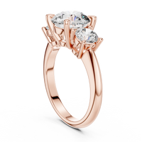 Round Three-Stone Classic Solitaire Engagement Ring