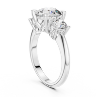 Round Three-Stone Classic Solitaire Engagement Ring