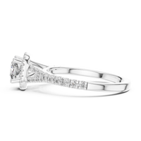 Cushion Halo Split Shank Pave Engagement Ring