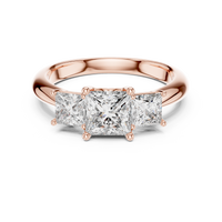 Princess Three-Stone Engagement Ring