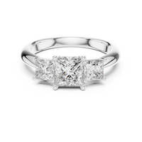 Princess Three-Stone Engagement Ring