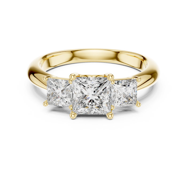 Princess Three-Stone Engagement Ring
