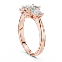 Princess Three-Stone Engagement Ring