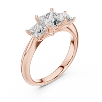 Princess Three-Stone Engagement Ring