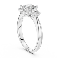 Princess Three-Stone Engagement Ring