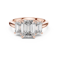 Emerald Three-Stone Engagement Ring