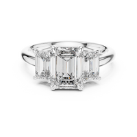 Emerald Three-Stone Engagement Ring