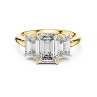 Emerald Three-Stone Engagement Ring
