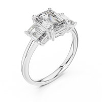 Emerald Three-Stone Engagement Ring