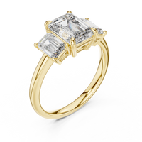 Emerald Three-Stone Engagement Ring
