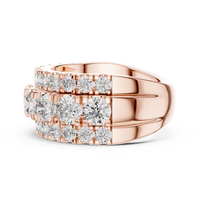 Multi-Row Round Diamond Eternity Statement Ring