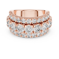 Multi-Row Round Diamond Eternity Statement Ring