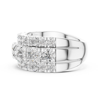 Multi-Row Round Diamond Eternity Statement Ring
